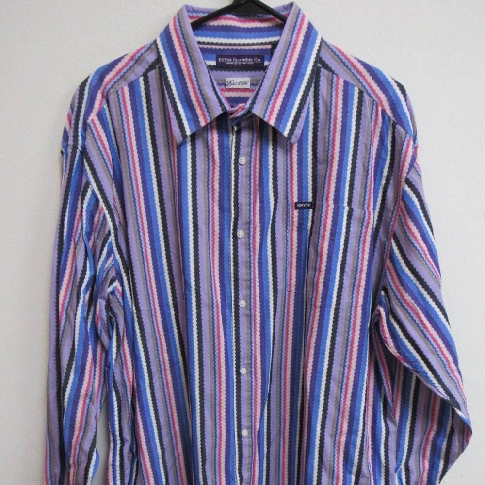 Enyce Clothing Co Colorful Striped Long Sleeve Shirt XL